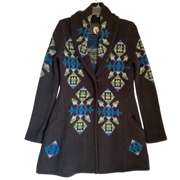 Free People Jackets & Blazers - Free People Cardigan Size S Aztec Geometric Wool Boho Southwestern Coatigan